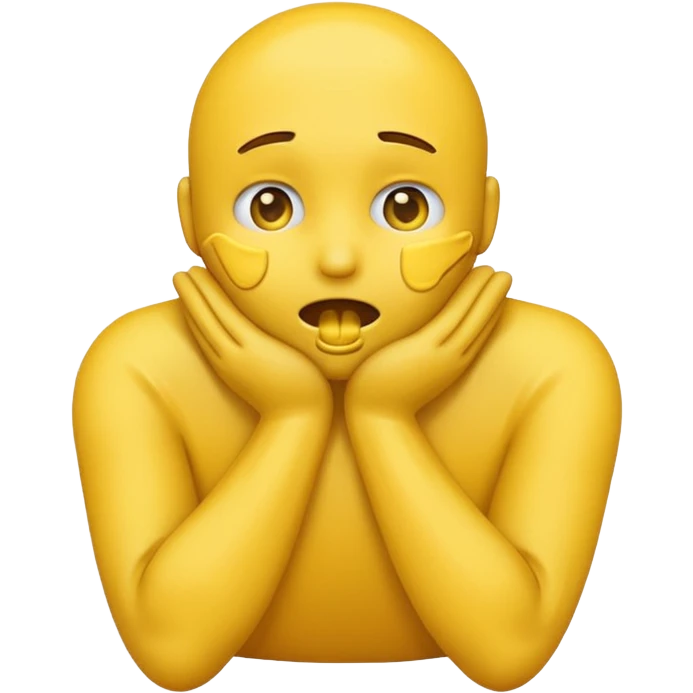 Yellow emoji doing choking emote with hands around neck emoji