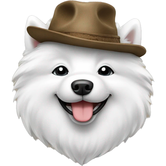 Samoyed with hat emoji