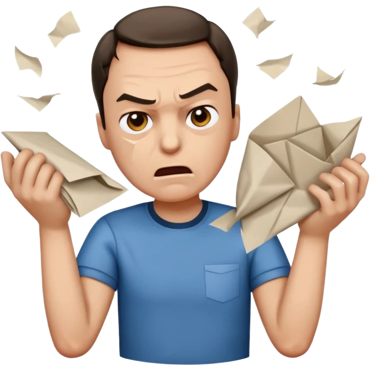 Sheldon angry throwing papers emoji