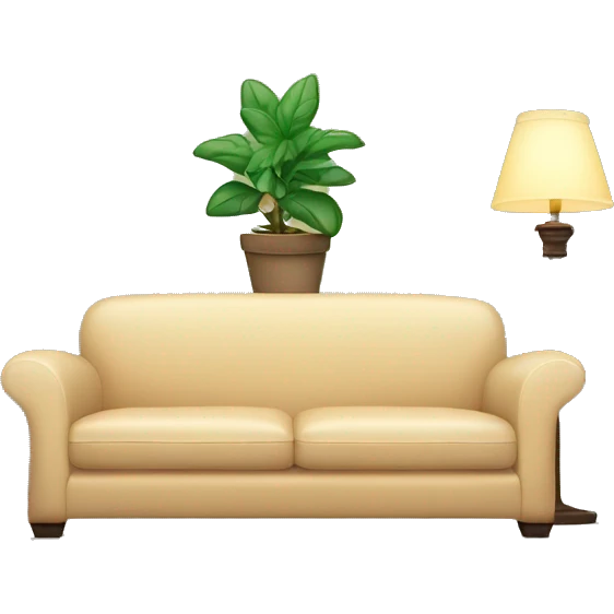 couch with a plant and a lamp emoji