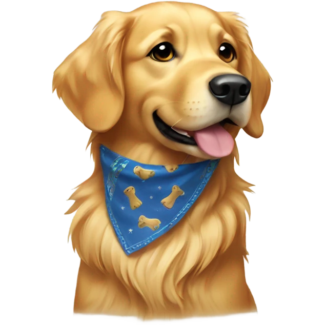 Golden retriever wearing bandana  emoji