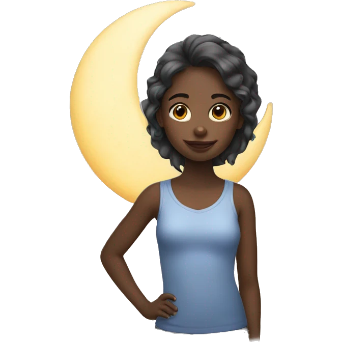 girl with moon  emoji