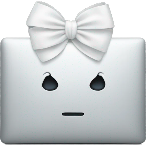 macbook with white bow  emoji