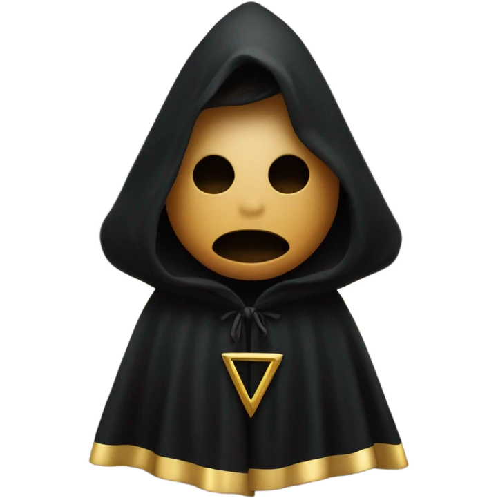 illuminati shadow figure in black cloak with gold trianle on chest emoji