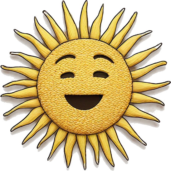 sun drawn by rice emoji