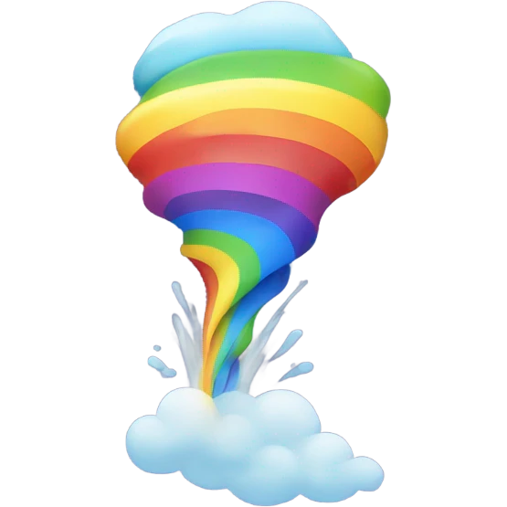 Tornado with little colorful rainbow inside emoji