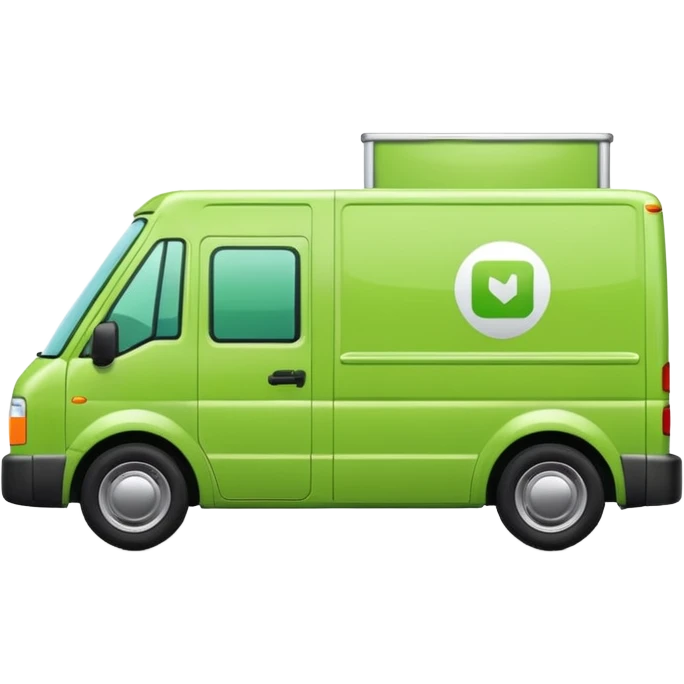 emoji of light green color delivery car emoji