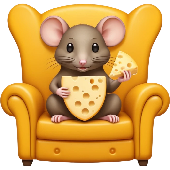 Rat in a lounge chair with a cheese emoji
