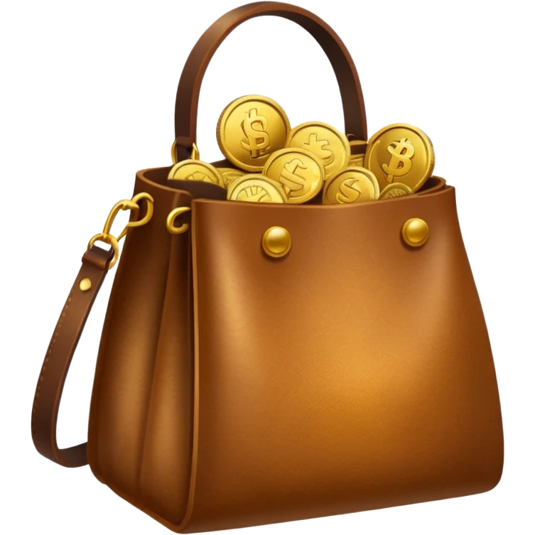 coins inside leather bag emoji