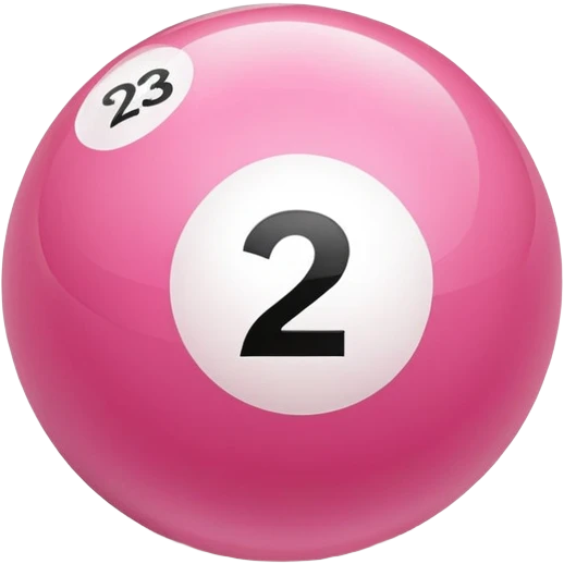 pink billiard ball with the number 23 inside a white circle emoji