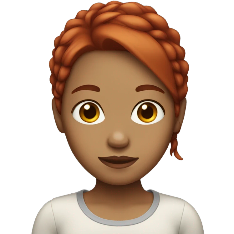 Girl with light skin and dark red hair  emoji