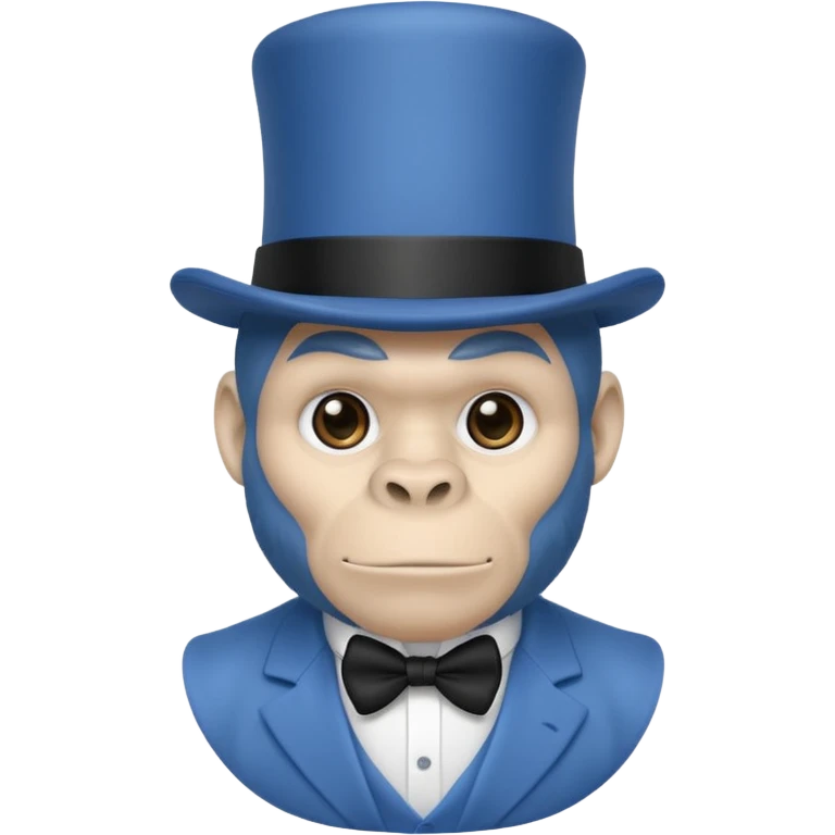 A gorilla tag guy from gorilla tag that’s blue and has the top hat emoji