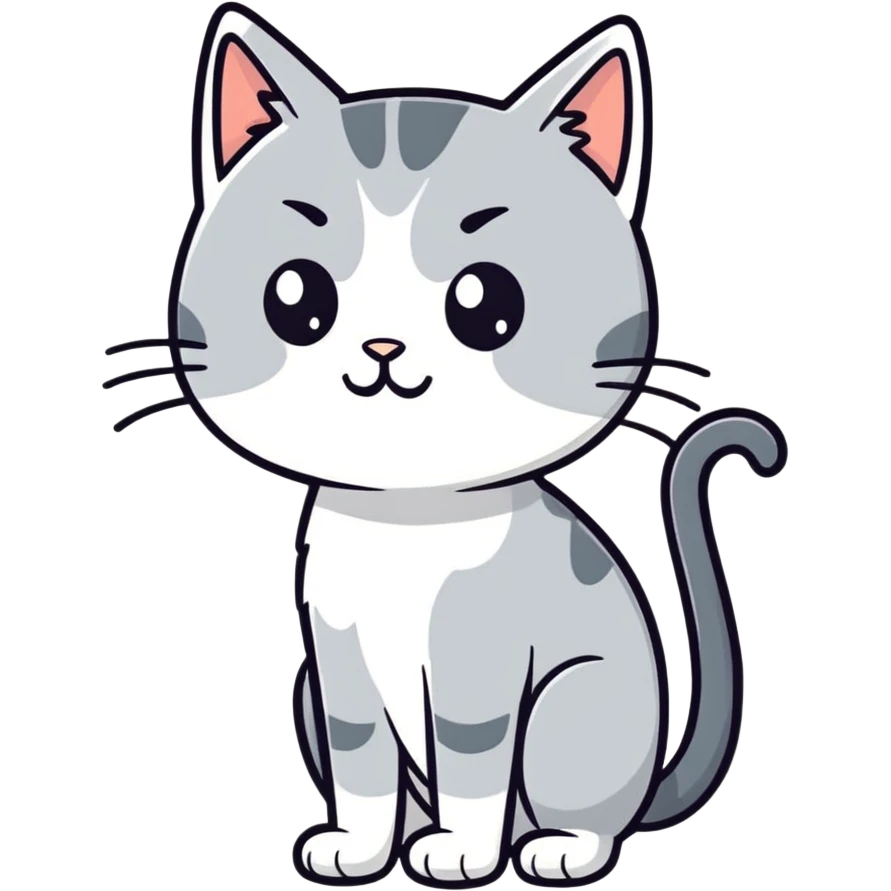 Gray cat with attitude emoji