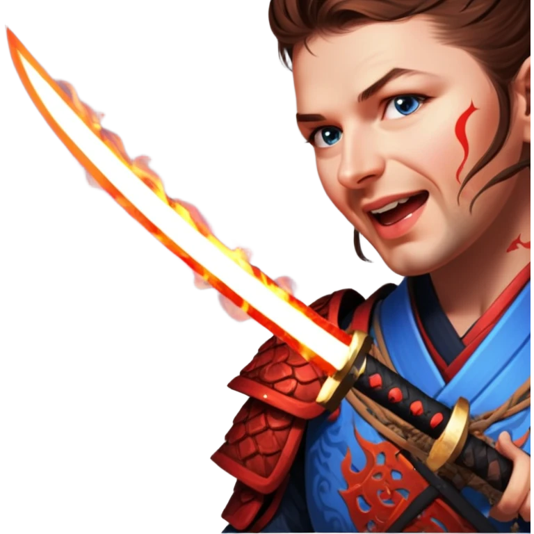 Fire-Wielding Samurai emoji