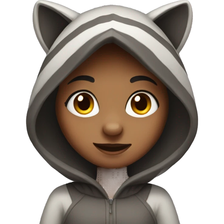 Girl in raccoon costume emoji