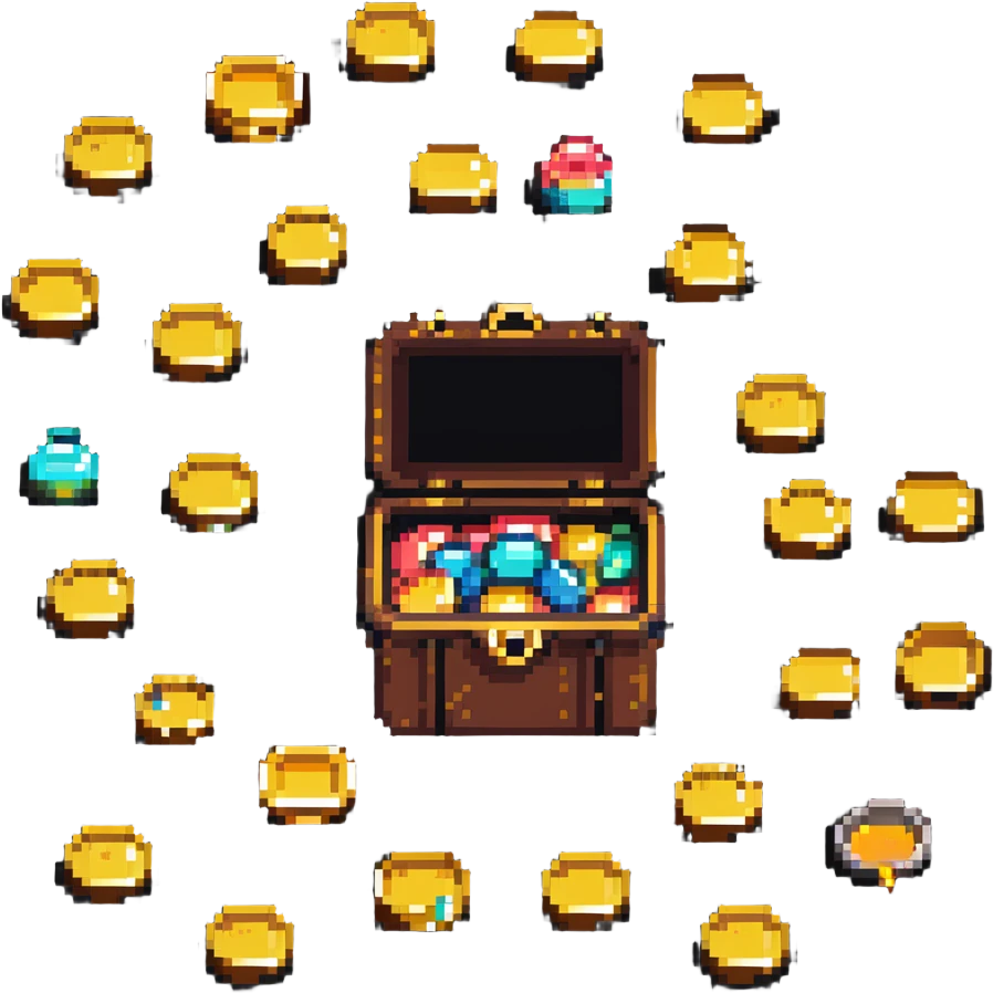 gold coins and treasure emoji