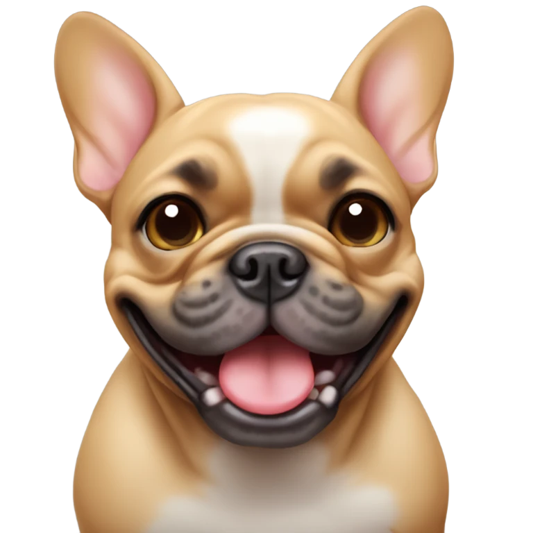Fawn French Bulldog winking  emoji