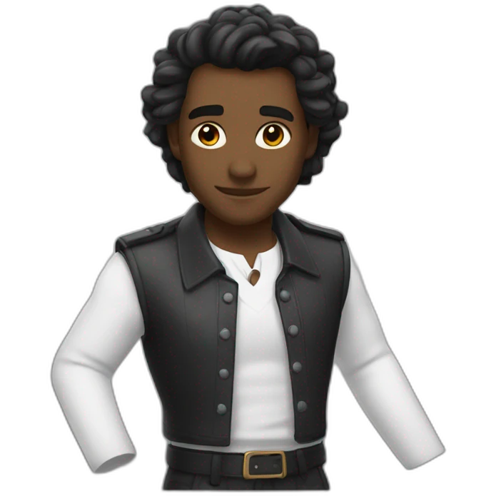 Coeur mi noir mi blanc emoji