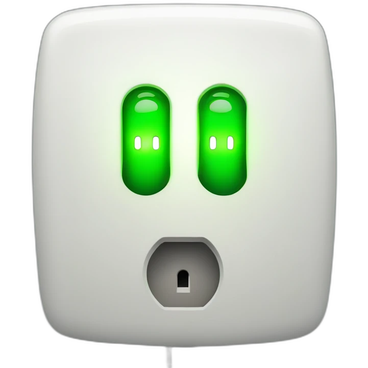 An electrical plug with a green light indicator emoji
