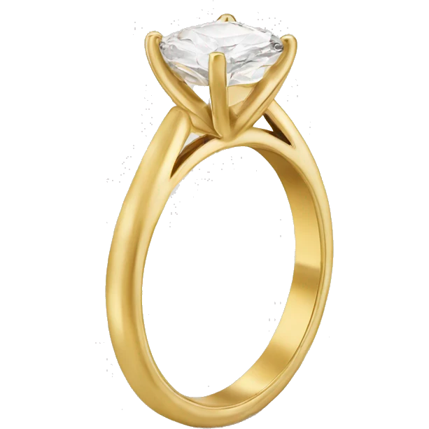 One Cushion cut diamond ring with gold band  emoji