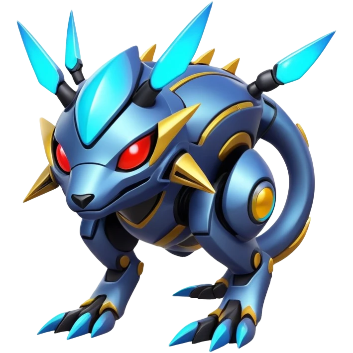  exotic modern cyber-Protogen-Fakémon-Pokémon-Vernid-creature emoji