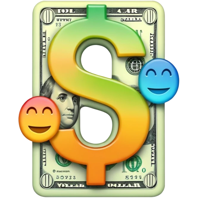 create an emoji with the name NELSONCASH with a coloured gradient on a dollar sign on it emoji
