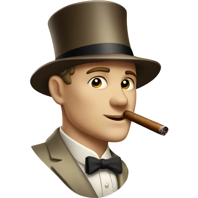 Handsome young 1920s white gentleman smoking a cigar  emoji