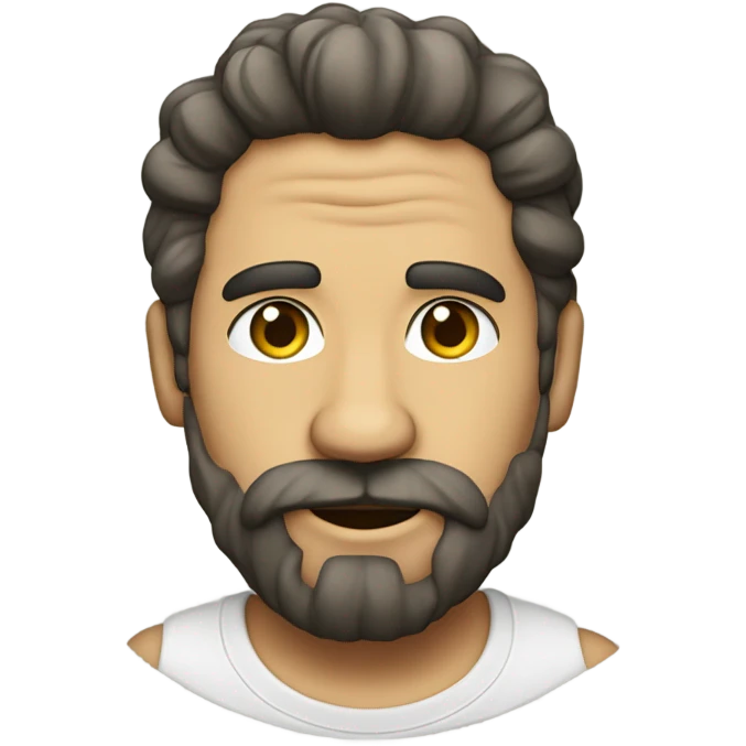 leon con melena con rulos, con remera blanca emoji