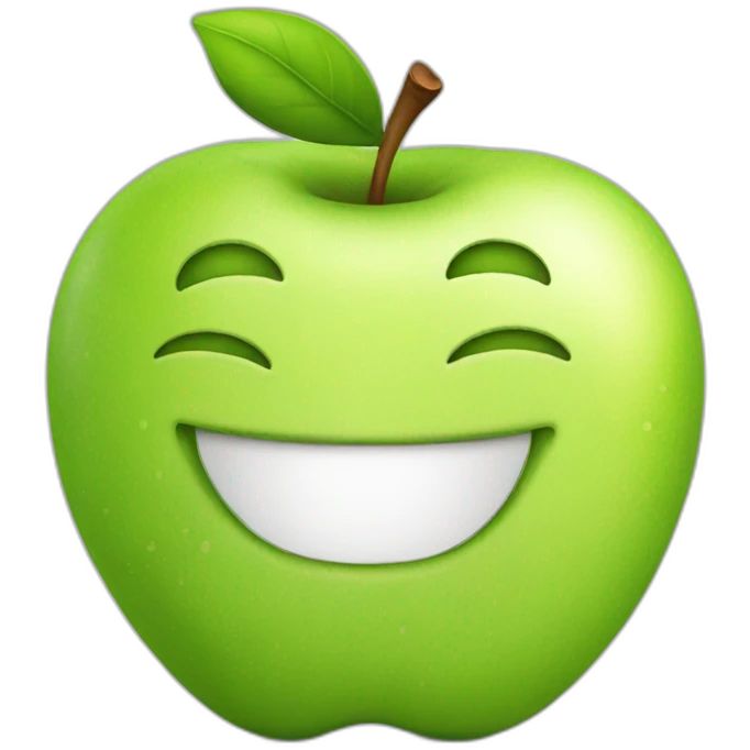 happy apple emoji