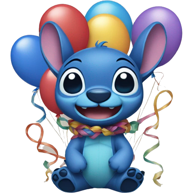 Stitch with balloons emoji