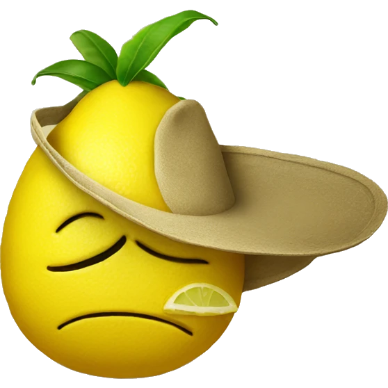 Sad lemon with sombrero  emoji