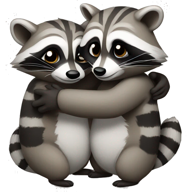 2 raccoons hugging emoji