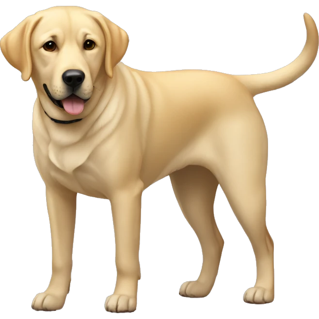 one Big yellow lab and one medium sized black lab mix emoji