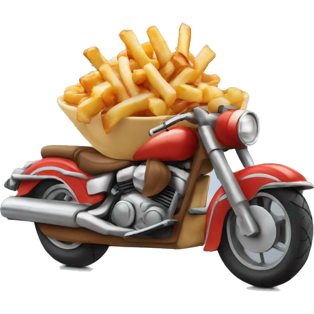 Poutine sur une moto emoji
