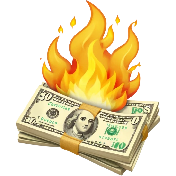 burning one money emoji