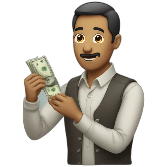 men counting money emoji