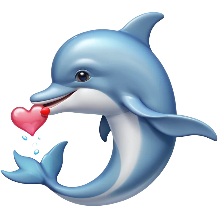 Dolphin blowing a kiss emoji