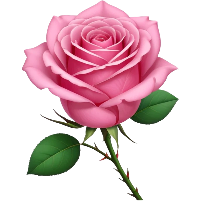 ultra realistic pink rose side view emoji