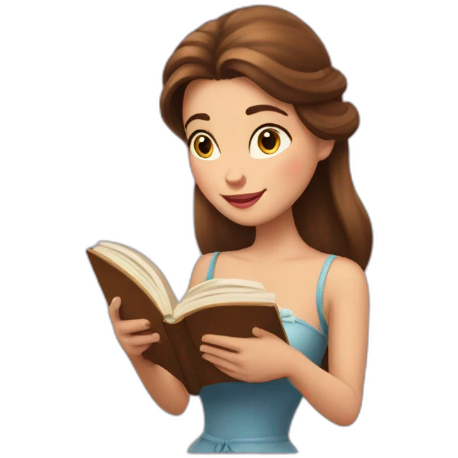 Bella Disney reading a book emoji