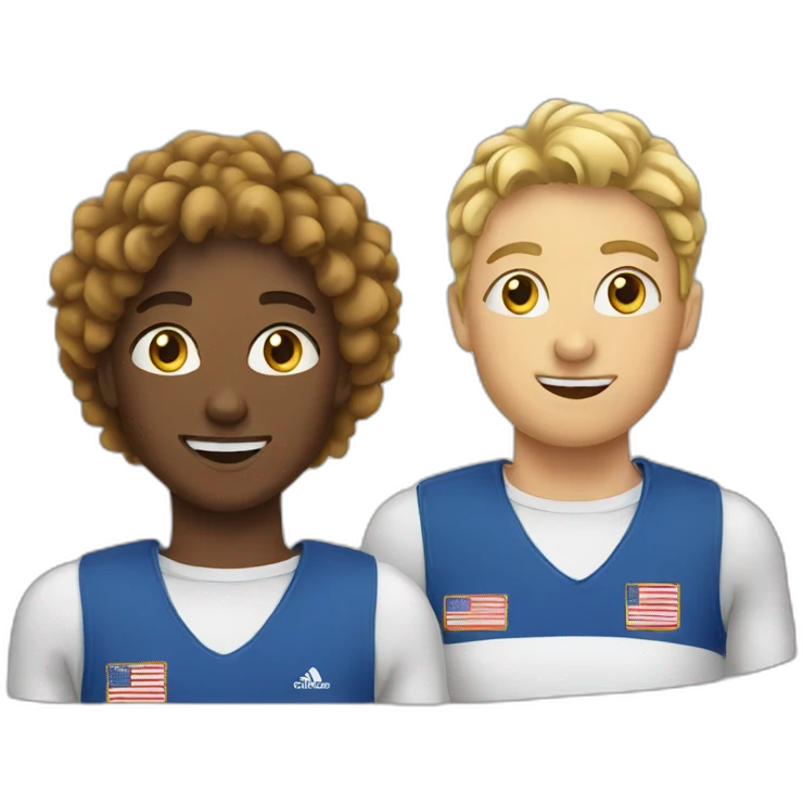 Two athletes talking  emoji
