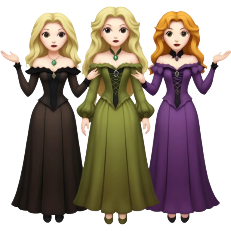 Full body nudes of the 3 Sanderson sisters witches emoji