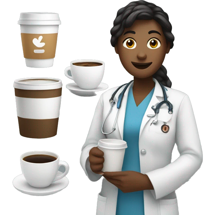 nursing student with coffee emoji