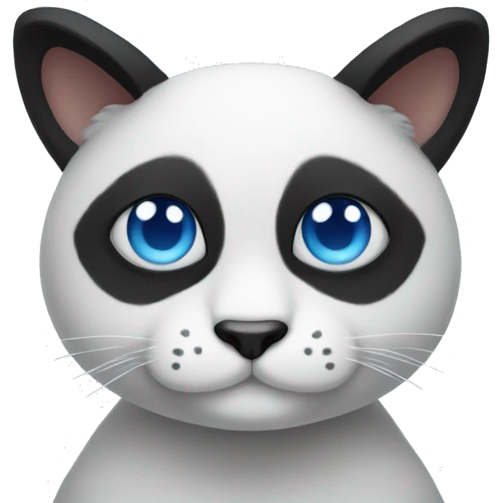 Panda look alike cat with blue eyes emoji
