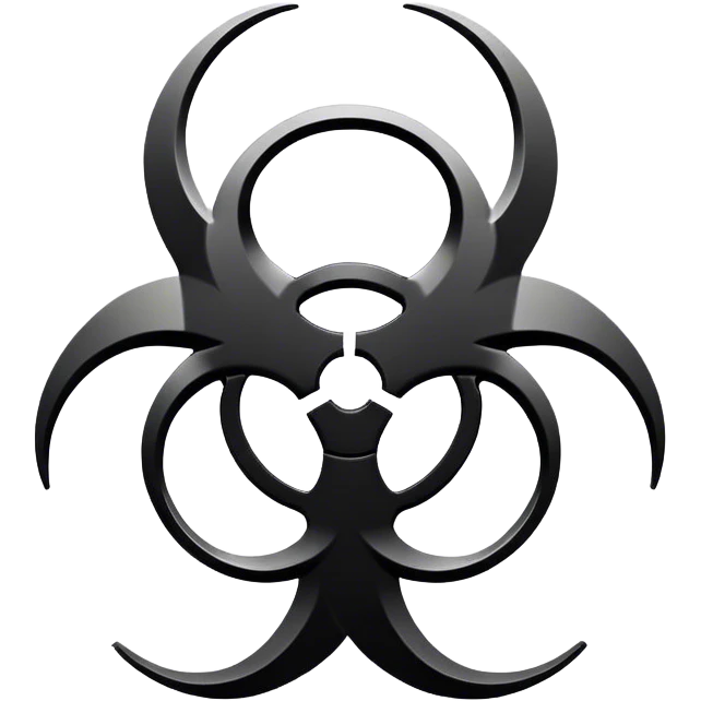 black and white biohazard symbol  emoji