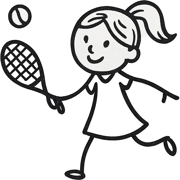 white young girl playing tennis emoji