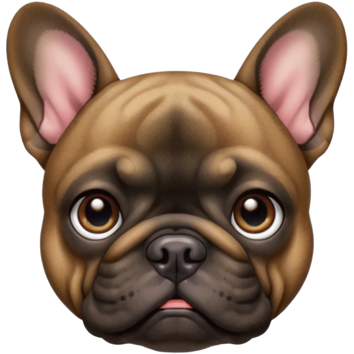 Dark drown Brindle French bulldog emoji