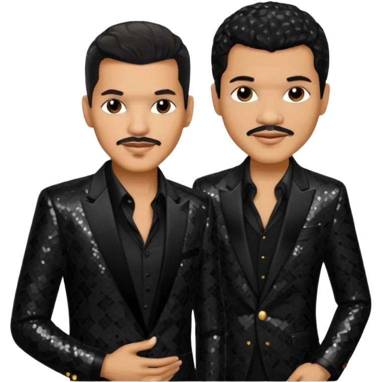 El DeBarge with dark brown hair, black sequin outfit emoji