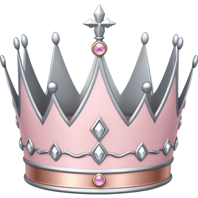 light pink and silver crown emoji