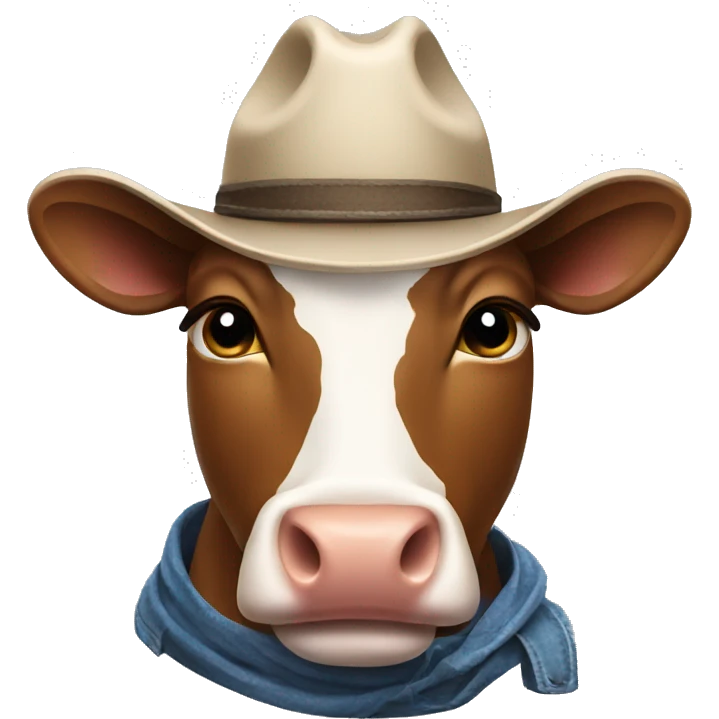 Cow wearing a cowboy hat emoji