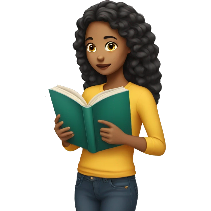 Mixed girl reading a book  emoji